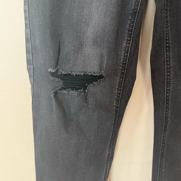 VIGOSS Womens Distressed Crop Jeans Size 27 Waist Straight Stretch Charcoal - Picture 14 of 16